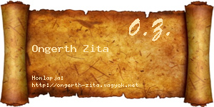 Ongerth Zita névjegykártya